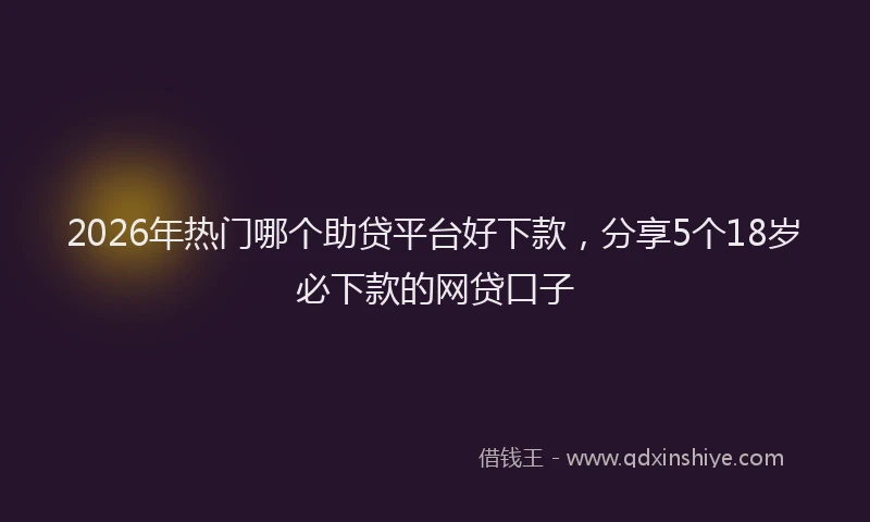 2026年热门哪个助贷平台好下款，分享5个18岁必下款的网贷口子