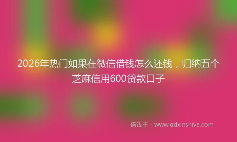 2026年热门如果在微信借钱怎么还钱，归纳五个芝麻信用600贷款口子