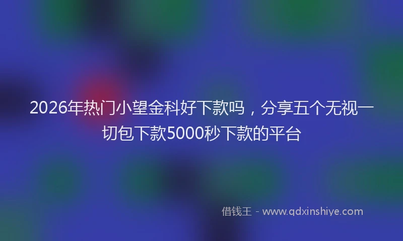 2026年热门小望金科好下款吗，分享五个无视一切包下款5000秒下款的平台