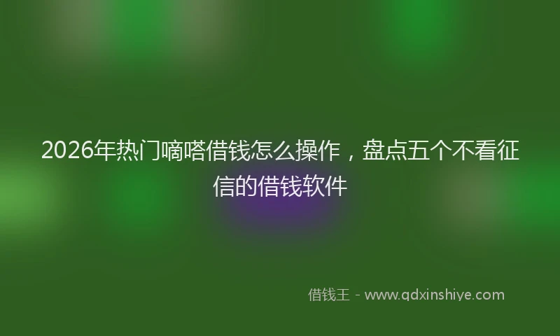 2026年热门嘀嗒借钱怎么操作，盘点五个不看征信的借钱软件