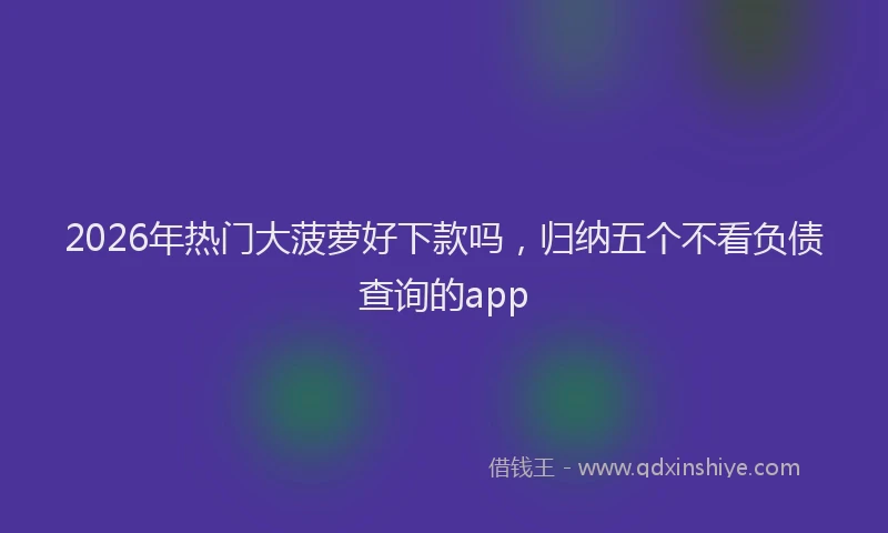 2026年热门大菠萝好下款吗，归纳五个不看负债查询的app