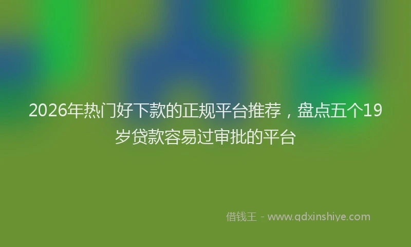 2026年热门好下款的正规平台推荐，盘点五个19岁贷款容易过审批的平台