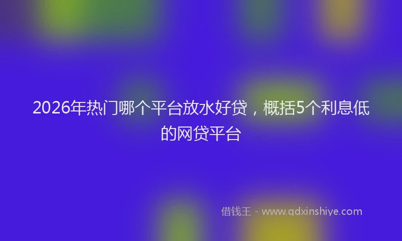 2026年热门哪个平台放水好贷，概括5个利息低的网贷平台