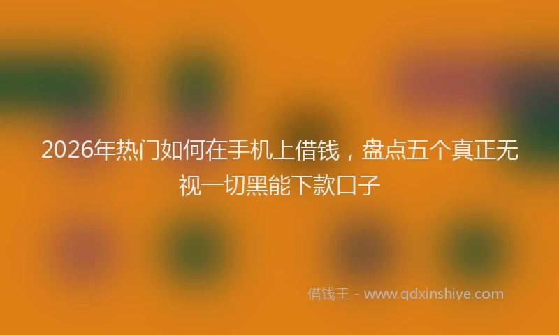 2026年热门如何在手机上借钱，盘点五个真正无视一切黑能下款口子