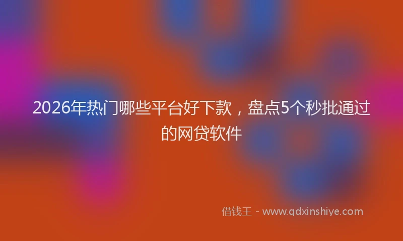 2026年热门哪些平台好下款，盘点5个秒批通过的网贷软件