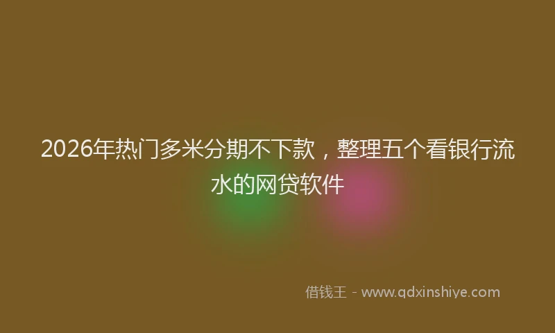 2026年热门多米分期不下款，整理五个看银行流水的网贷软件