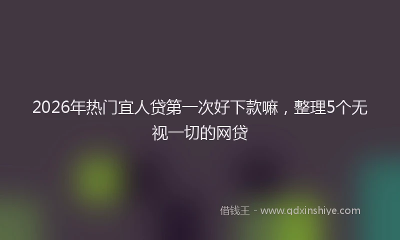 2026年热门宜人贷第一次好下款嘛，整理5个无视一切的网贷