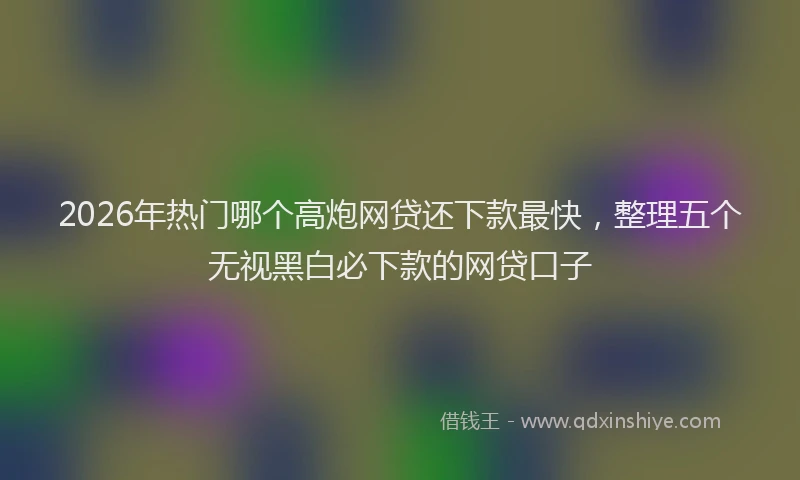 2026年热门哪个高炮网贷还下款最快，整理五个无视黑白必下款的网贷口子