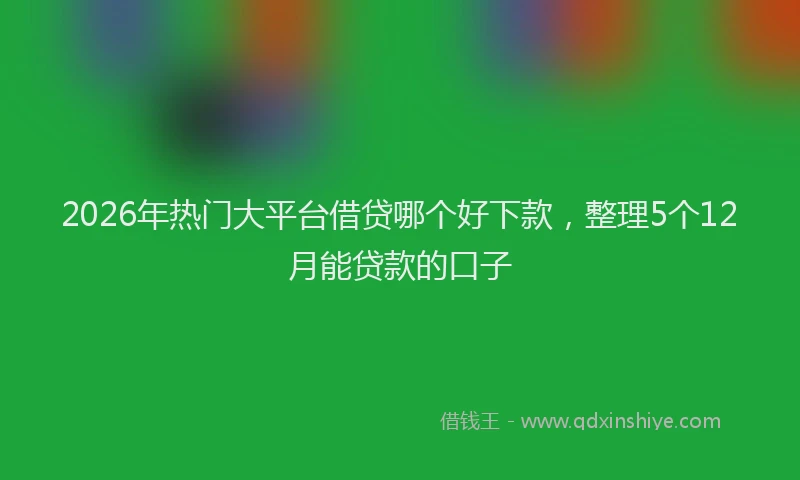 2026年热门大平台借贷哪个好下款，整理5个12月能贷款的口子