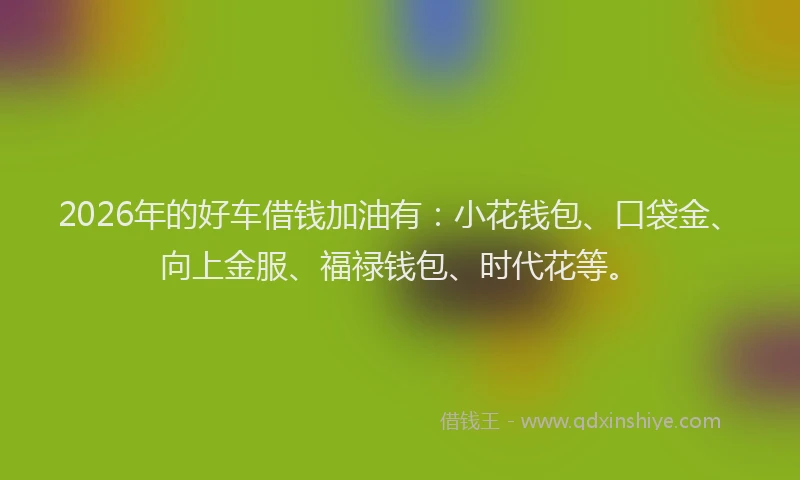 2026年的好车借钱加油有：小花钱包、口袋金、向上金服、福禄钱包、时代花等。