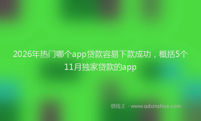 2026年热门哪个app贷款容易下款成功，概括5个11月独家贷款的app