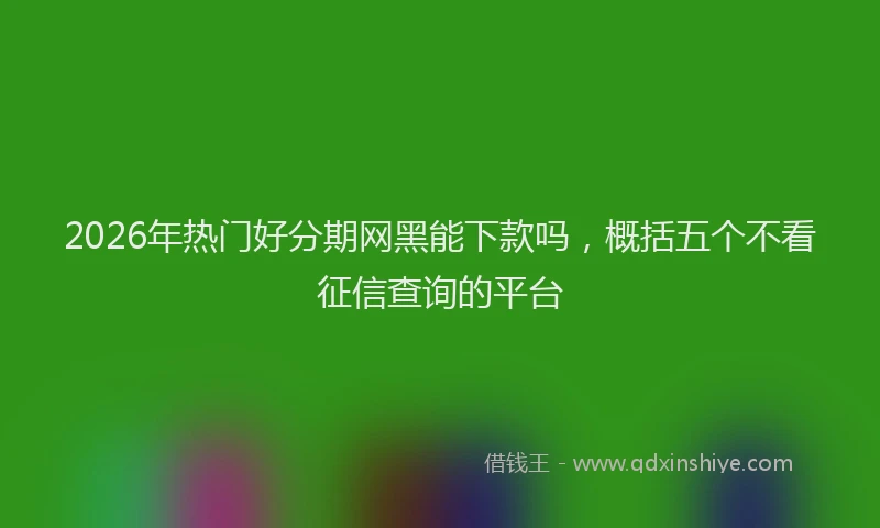 2026年热门好分期网黑能下款吗，概括五个不看征信查询的平台