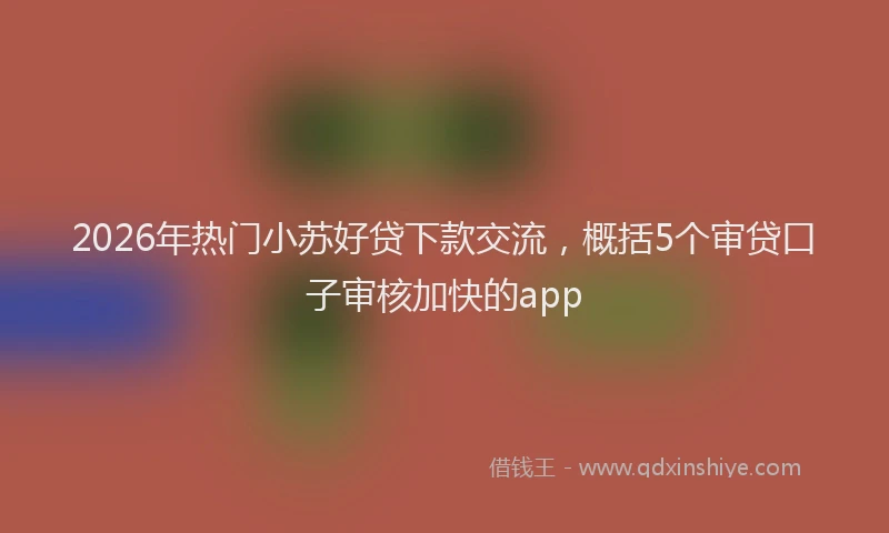 2026年热门小苏好贷下款交流，概括5个审贷口子审核加快的app