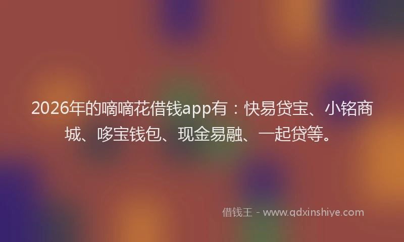 2026年的嘀嘀花借钱app有：快易贷宝、小铭商城、哆宝钱包、现金易融、一起贷等。