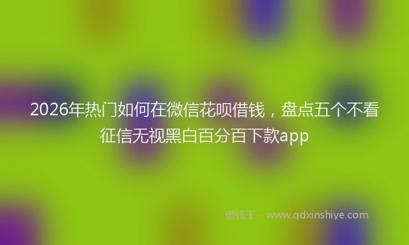 2026年热门如何在微信花呗借钱，盘点五个不看征信无视黑白百分百下款app