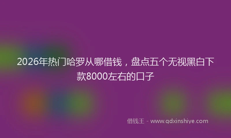2026年热门哈罗从哪借钱，盘点五个无视黑白下款8000左右的口子