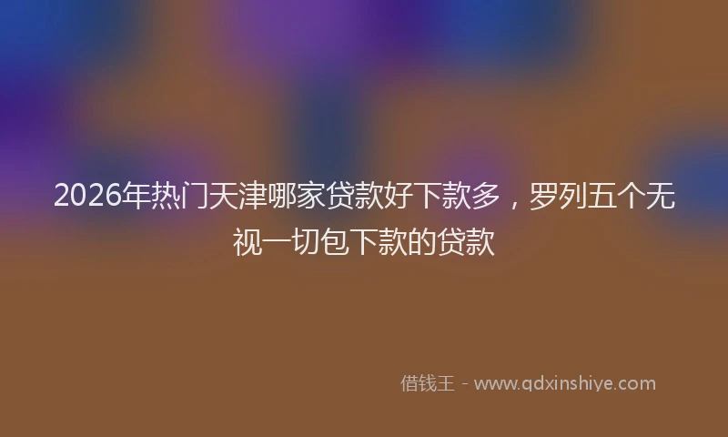 2026年热门天津哪家贷款好下款多，罗列五个无视一切包下款的贷款