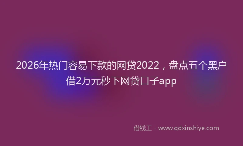 2026年热门容易下款的网贷2022，盘点五个黑户借2万元秒下网贷口子app