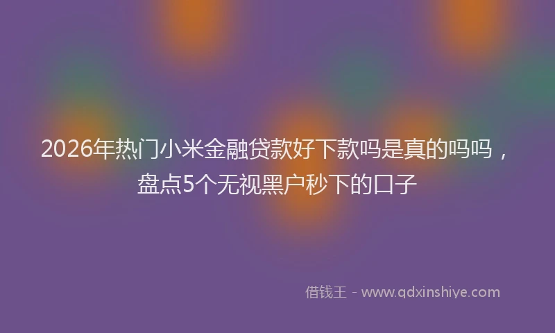 2026年热门小米金融贷款好下款吗是真的吗吗，盘点5个无视黑户秒下的口子