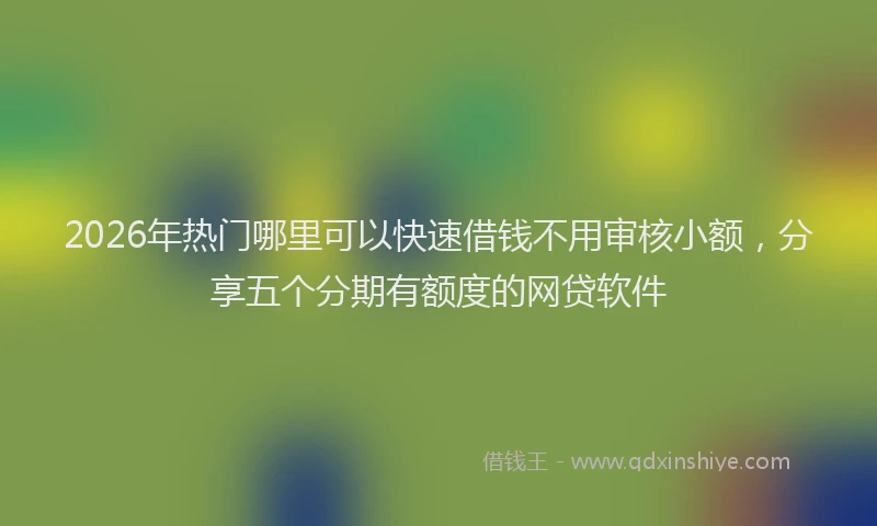 2026年热门哪里可以快速借钱不用审核小额，分享五个分期有额度的网贷软件