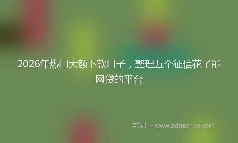 2026年热门大额下款口子，整理五个征信花了能网贷的平台