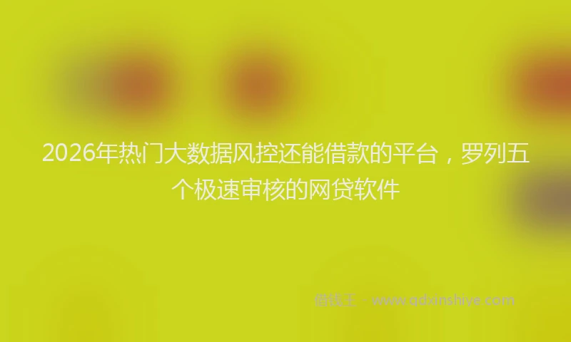2026年热门大数据风控还能借款的平台，罗列五个极速审核的网贷软件