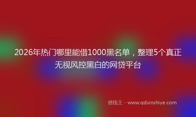 2026年热门哪里能借1000黑名单，整理5个真正无视风控黑白的网贷平台