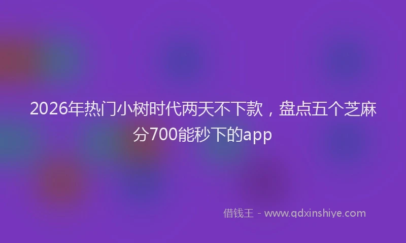2026年热门小树时代两天不下款，盘点五个芝麻分700能秒下的app