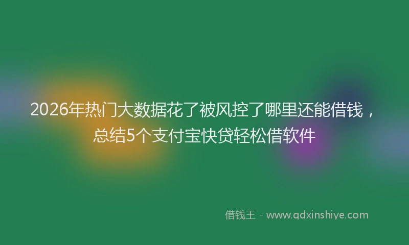 2026年热门大数据花了被风控了哪里还能借钱，总结5个支付宝快贷轻松借软件
