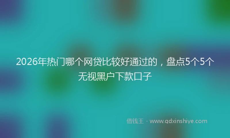 2026年热门哪个网贷比较好通过的，盘点5个5个无视黑户下款口子