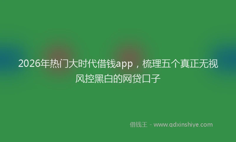 2026年热门大时代借钱app，梳理五个真正无视风控黑白的网贷口子
