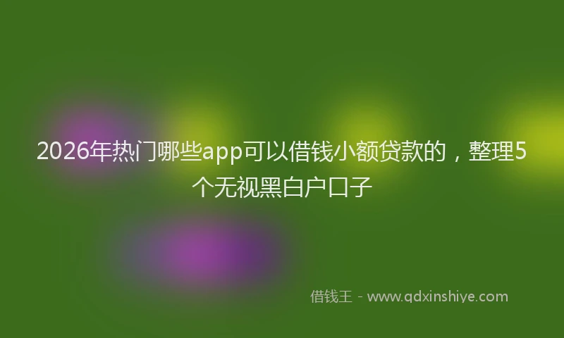 2026年热门哪些app可以借钱小额贷款的，整理5个无视黑白户口子