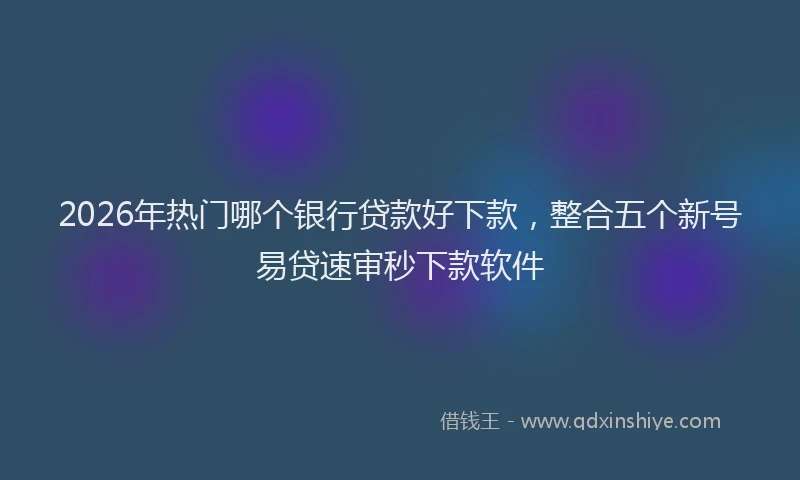 2026年热门哪个银行贷款好下款，整合五个新号易贷速审秒下款软件