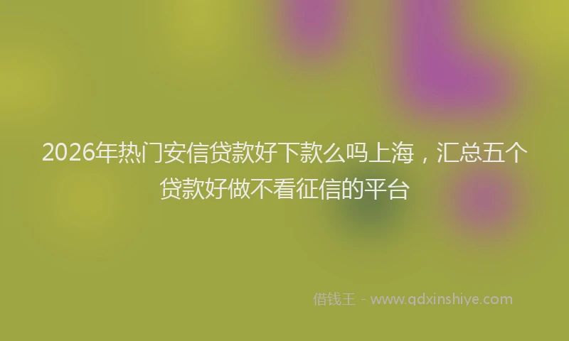 2026年热门安信贷款好下款么吗上海，汇总五个贷款好做不看征信的平台