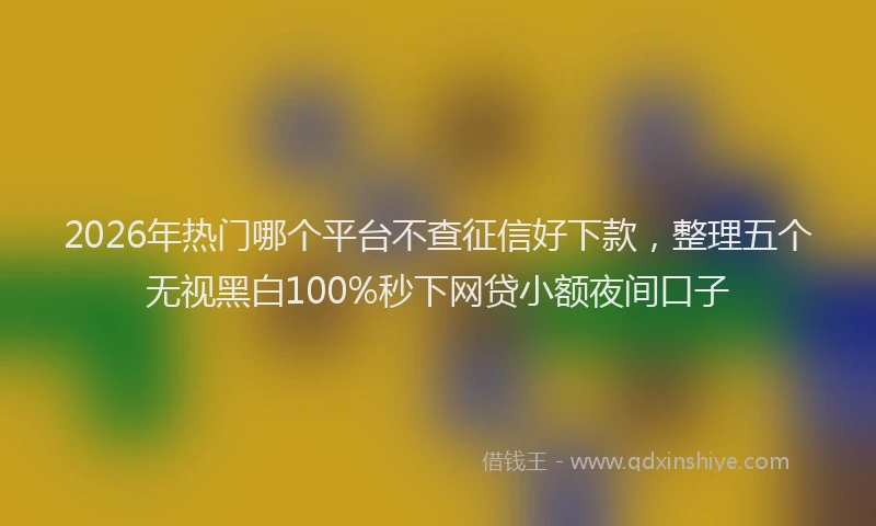 2026年热门哪个平台不查征信好下款，整理五个无视黑白100%秒下网贷小额夜间口子