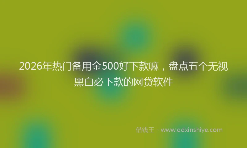 2026年热门备用金500好下款嘛，盘点五个无视黑白必下款的网贷软件