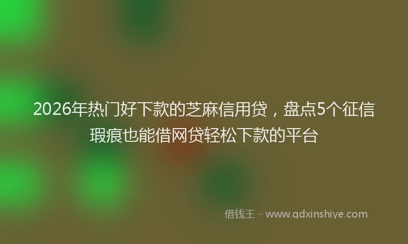 2026年热门好下款的芝麻信用贷，盘点5个征信瑕疵也能借网贷轻松下款的平台