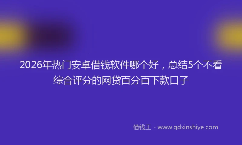 2026年热门安卓借钱软件哪个好，总结5个不看综合评分的网贷百分百下款口子