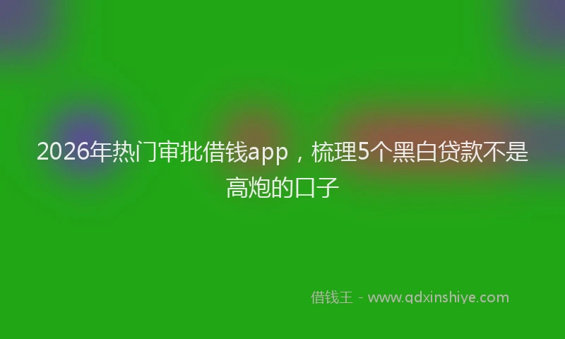 2026年热门审批借钱app，梳理5个黑白贷款不是高炮的口子