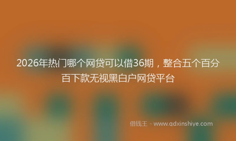 2026年热门哪个网贷可以借36期，整合五个百分百下款无视黑白户网贷平台