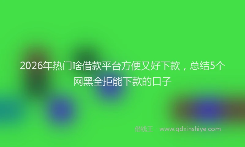 2026年热门啥借款平台方便又好下款，总结5个网黑全拒能下款的口子