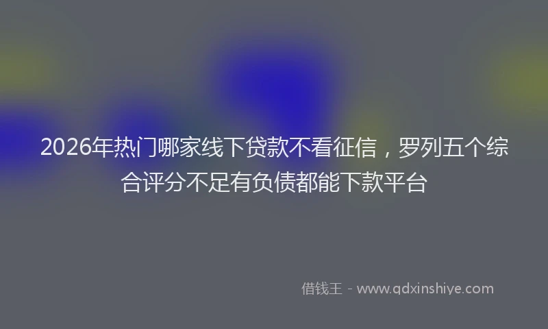 2026年热门哪家线下贷款不看征信，罗列五个综合评分不足有负债都能下款平台