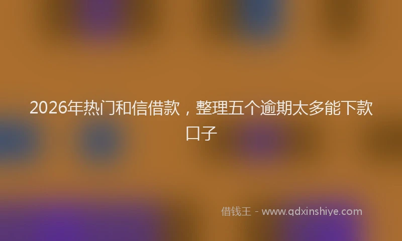 2026年热门和信借款，整理五个逾期太多能下款口子