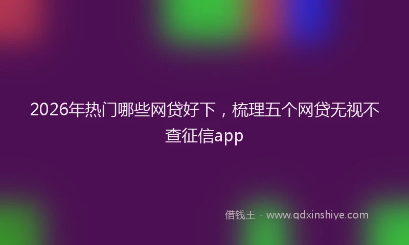 2026年热门哪些网贷好下，梳理五个网贷无视不查征信app