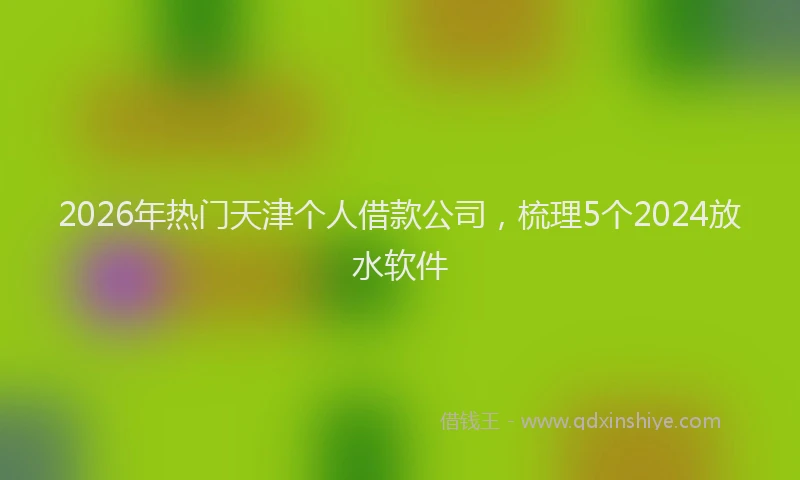 2026年热门天津个人借款公司，梳理5个2024放水软件