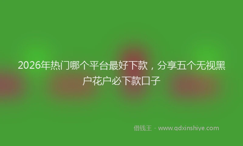 2026年热门哪个平台最好下款，分享五个无视黑户花户必下款口子