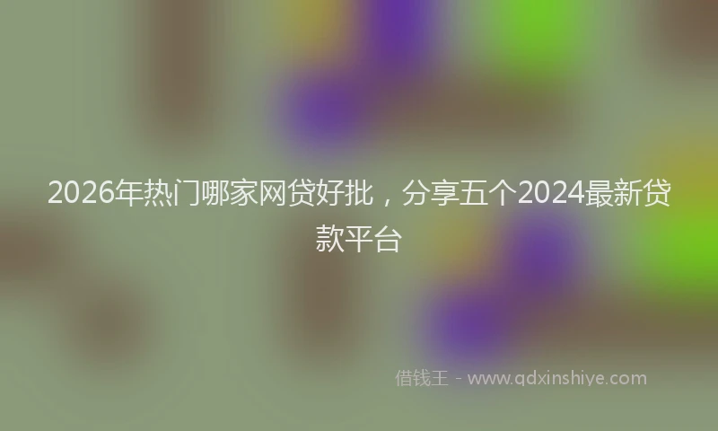 2026年热门哪家网贷好批，分享五个2024最新贷款平台
