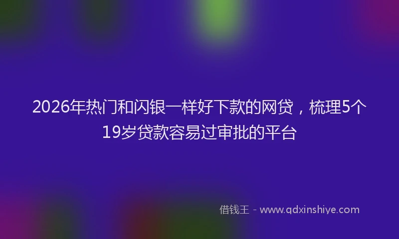 2026年热门和闪银一样好下款的网贷，梳理5个19岁贷款容易过审批的平台