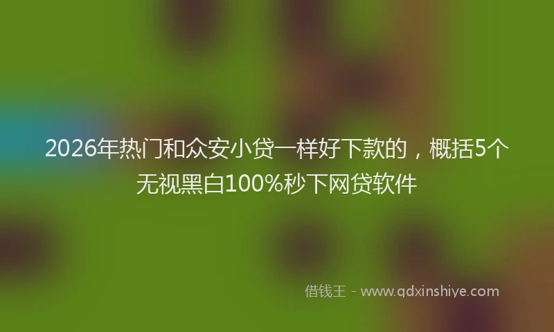 2026年热门和众安小贷一样好下款的，概括5个无视黑白100%秒下网贷软件