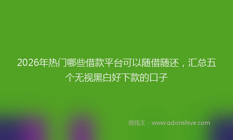 2026年热门哪些借款平台可以随借随还，汇总五个无视黑白好下款的口子